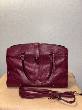 Coach Mercer satchel Burgundy leather and gold hardware